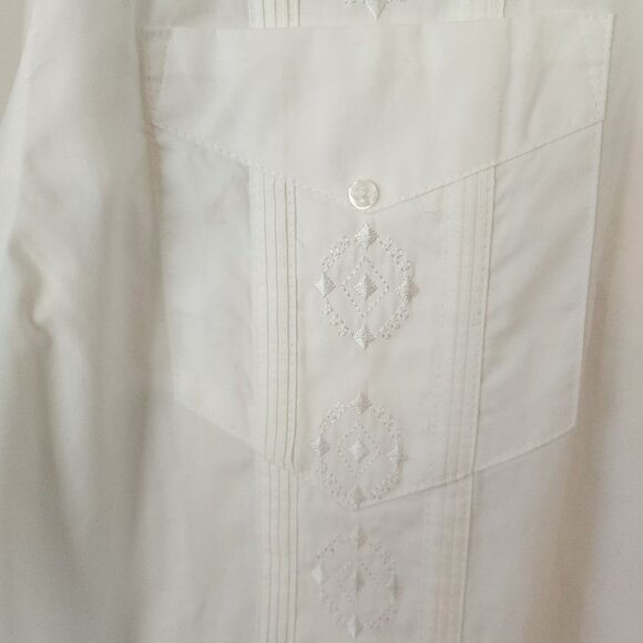 Havavera Cigar Lounge Shirt Embroidered Button Up White Gangster Soprano 2XL - Picture 8 of 15